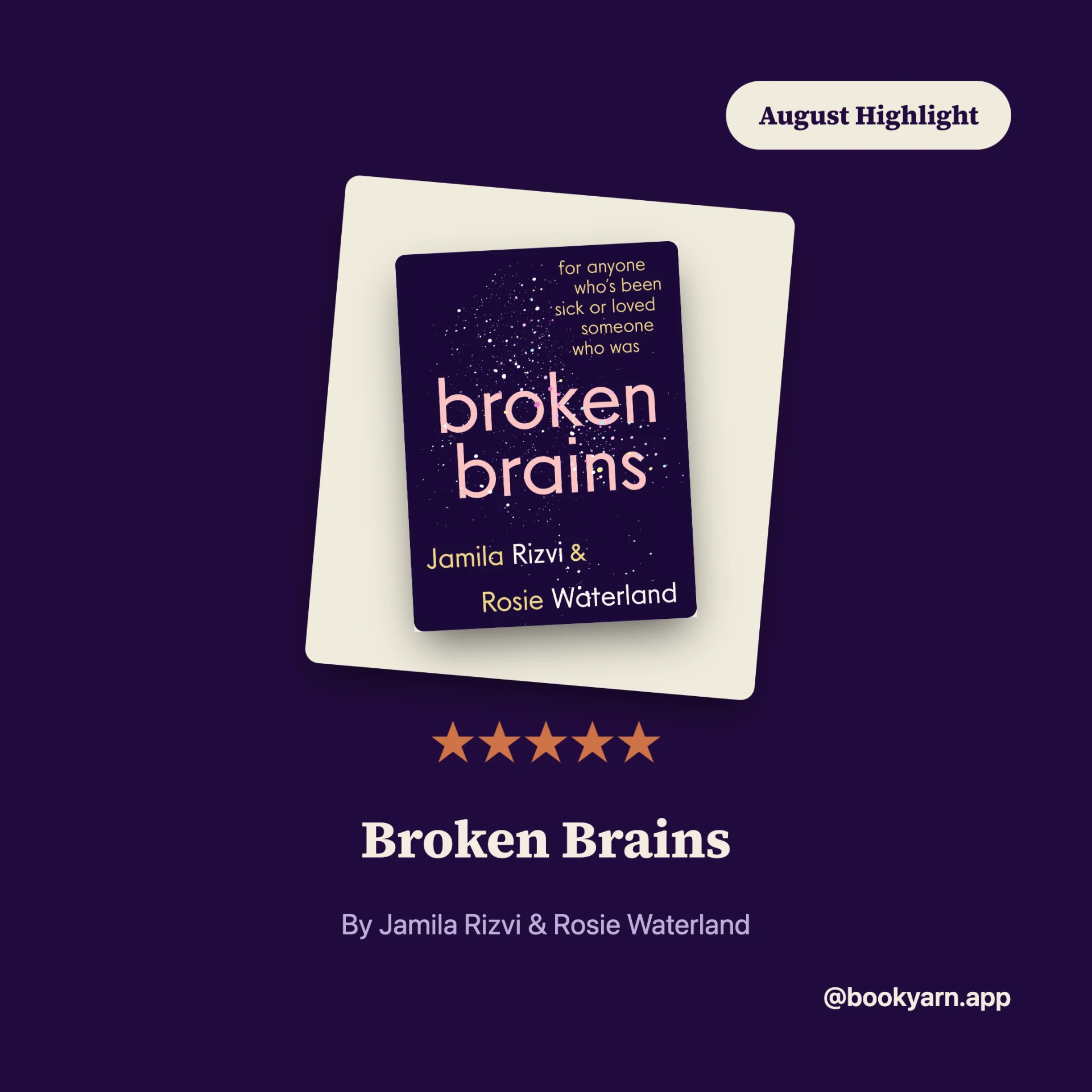 Final rating slide: Broken Brains, five out of five stars.